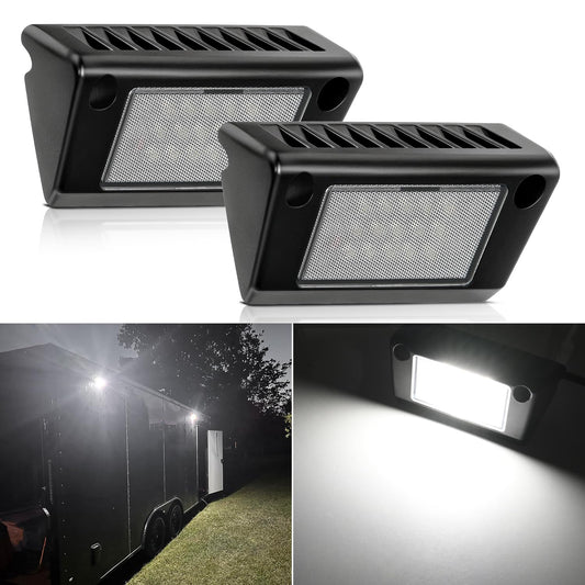 Nilight - Luz exterior para caravana, 2 piezas, luces de porche de 5 pulgadas, haz blanco, 12 V, 24 V, iluminación de carga LED, carcasa de aluminio negro para caravanas, remolques, viajes, campistas