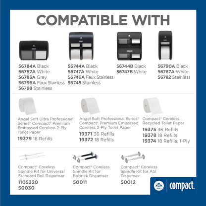 Georgia-Pacific Compact Side-by-Side Double Roll Toilet Paper Dispenser, 56784A, Black