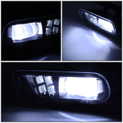 DNA Motoring Par de Luces Antiniebla LED Proyector Compatibles con Chevy Silverado 1500 2500 Suburban Tahoe 1999-2006 Lente Ahumada