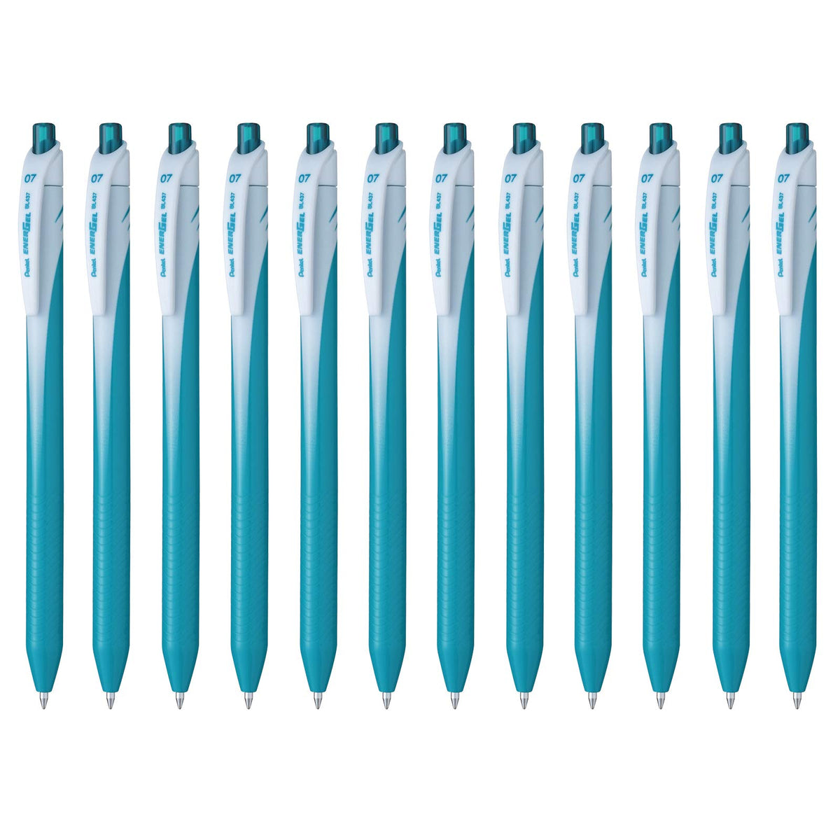 Pentel EnerGel Bolígrafo Retráctil Punto 0.7mm, Caja 12 Piezas - Tinta Turquesa