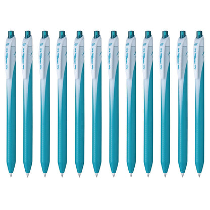 Pentel EnerGel Bolígrafo Retráctil Punto 0.7mm, Caja 12 Piezas - Tinta Turquesa