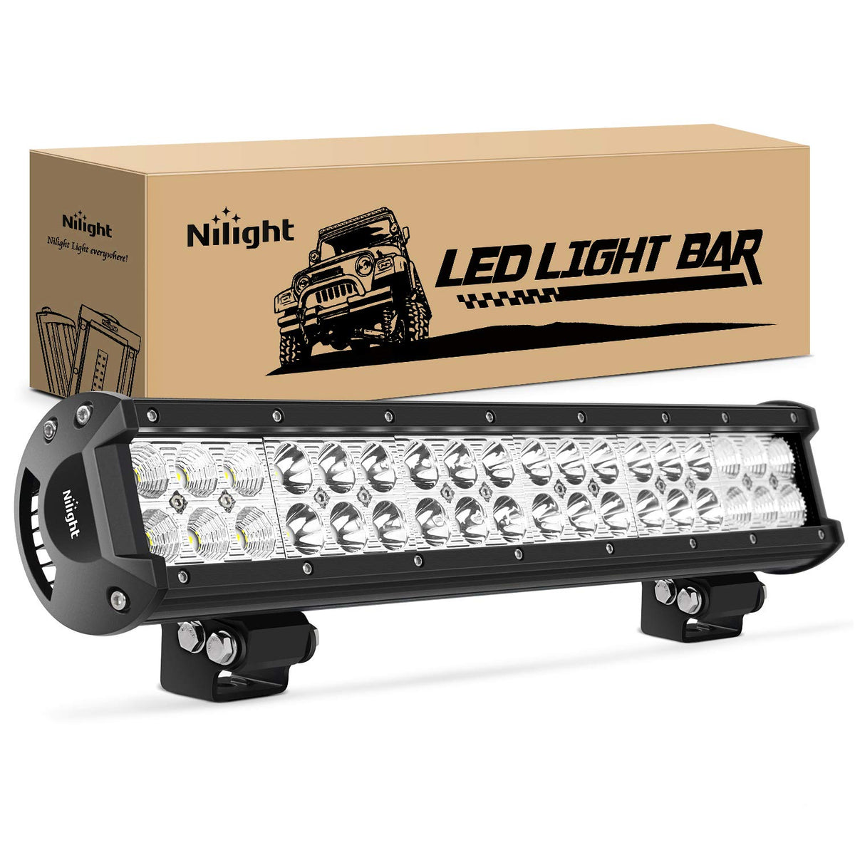 Nilight Barra de Luces LED Curvada para Conducción y Niebla - 17" 108W