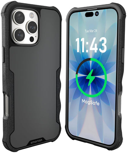 Smartish Gripzilla Funda Resistente con MagSafe para iPhone 16 - iPhone 16 Pro Max - traje de noche negro