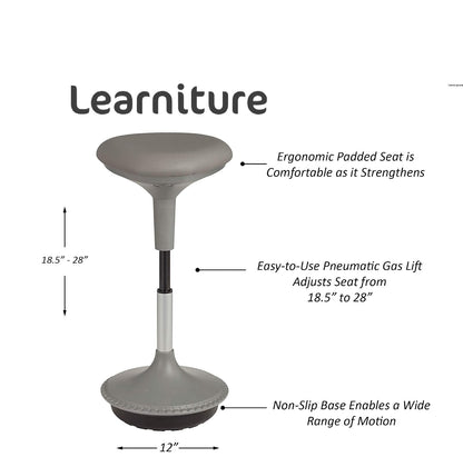 Learnitude Taburete de aprendizaje activo con altura ajustable, color gris, gris