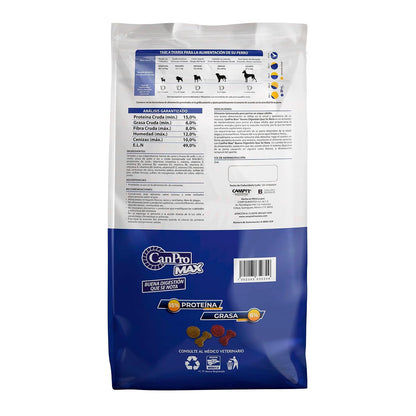 CAMPI, Croquetas para Perro Adulto CanPro MAX, 15% de Proteína, Sabor a Res y Pollo, Alimento con Vitaminas y Minerales, Costal de 20 kg
