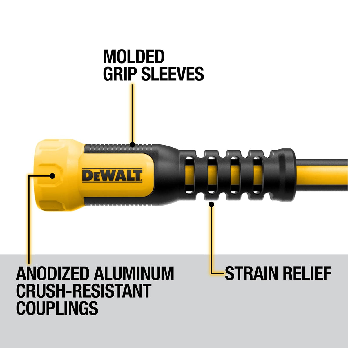 DEWALT Manguera de jardín de grado profesional resistente, 100 pies x 5/8 pulgadas