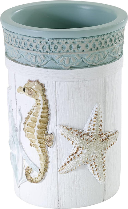 Avanti Linens - Vaso Organizador de encimera, Accesorios de baño de Granja Chic (colección de Conchas de Granja)