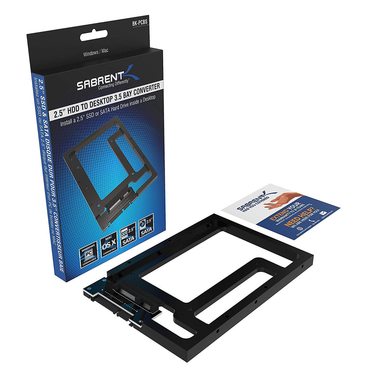 Sabrent Kit de Montaje de convertidor de bahía SATA de 3,5 Pulgadas SSD y SATA de Disco Duro a Escritorio (BK-PCBS)