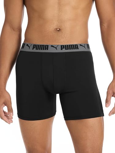 Puma Paquete de 4 Calzoncillos elásticos Activos Ropa Interior de Hombres para Hombre