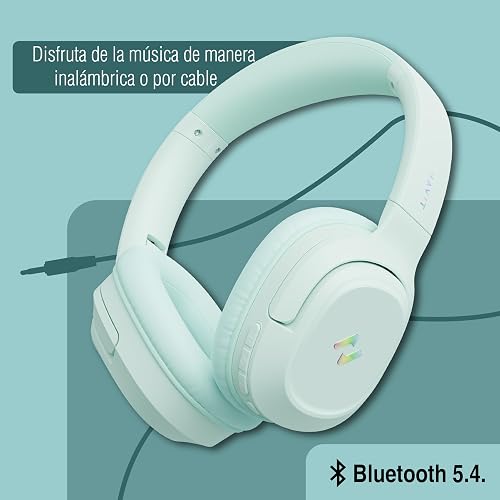havit H612BT Pro Audífonos Inalámbricos Over-Ear, Ice Mint | Audífonos over-ear inalámbricos. Batería 40h, BT 5.3, baja latencia 60ms, micrófono y aislamiento pasivo. Ice Mint.