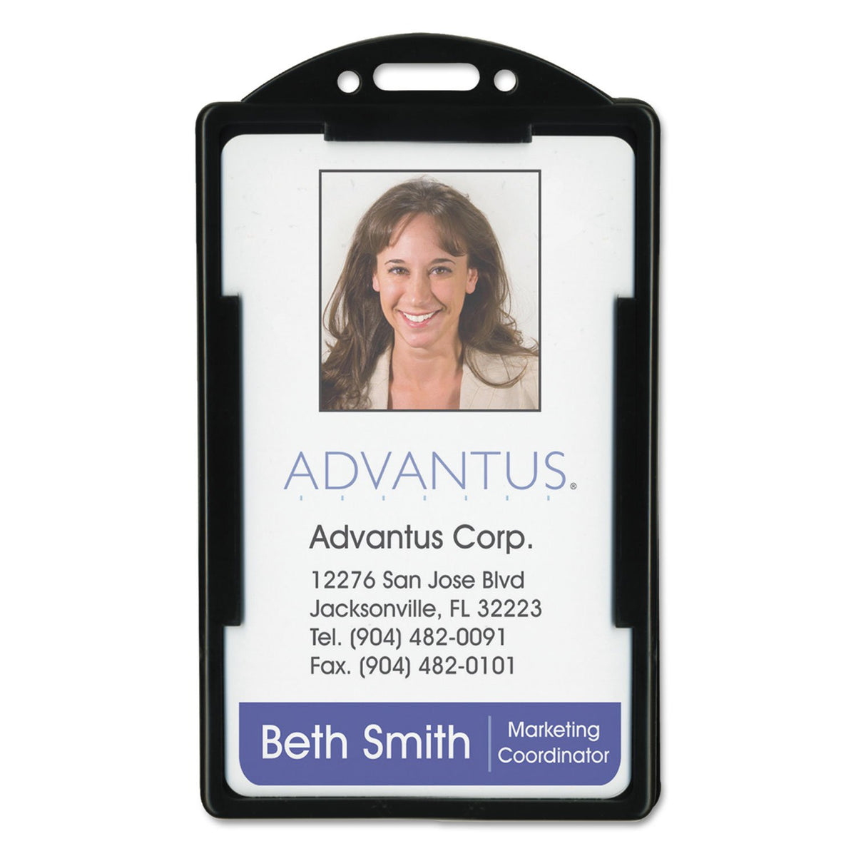 Advantus soporte para tarjeta de identificación, Horizontal, Con Capacidad Para hasta 3 - 3/8 x2 - 1/8"" tarjeta, 25 por paquete, color negro (75656), Vertical"