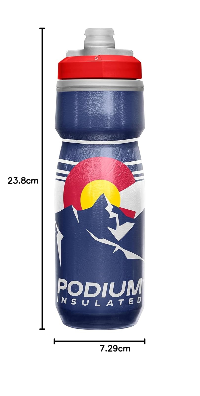 CamelBak Podium Chill Bike - Botella de agua aislada para apretar, colorado, 21 onzas