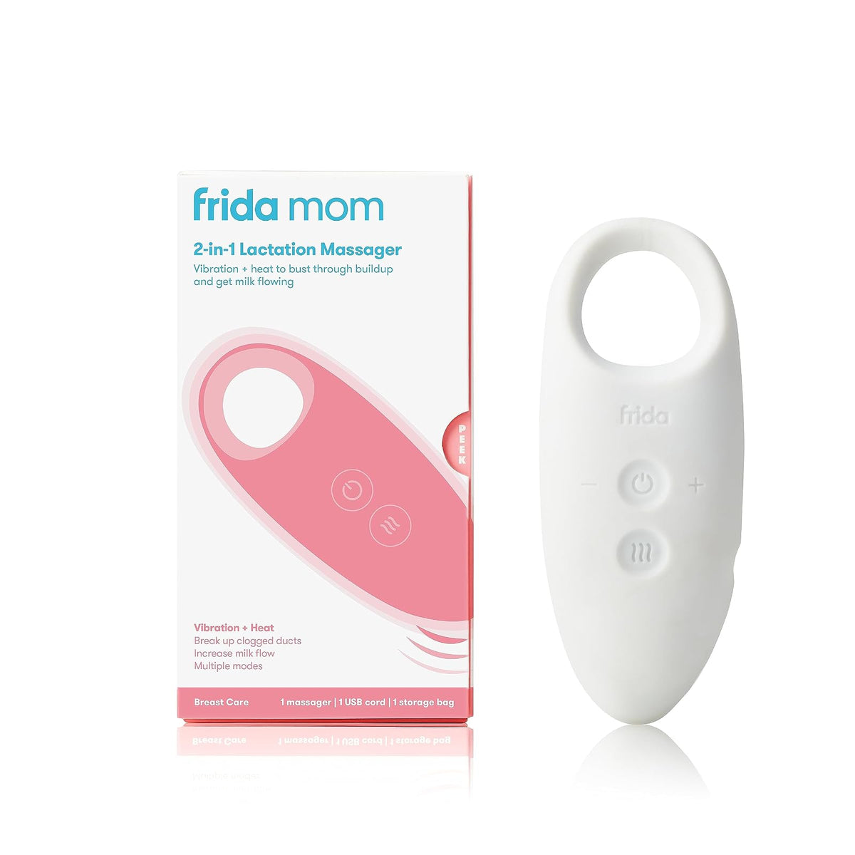 Frida Mom Masajeador con Vibración 2-1 para Lactancia | Múltiples Modos con Calor | Pechos Congestionados