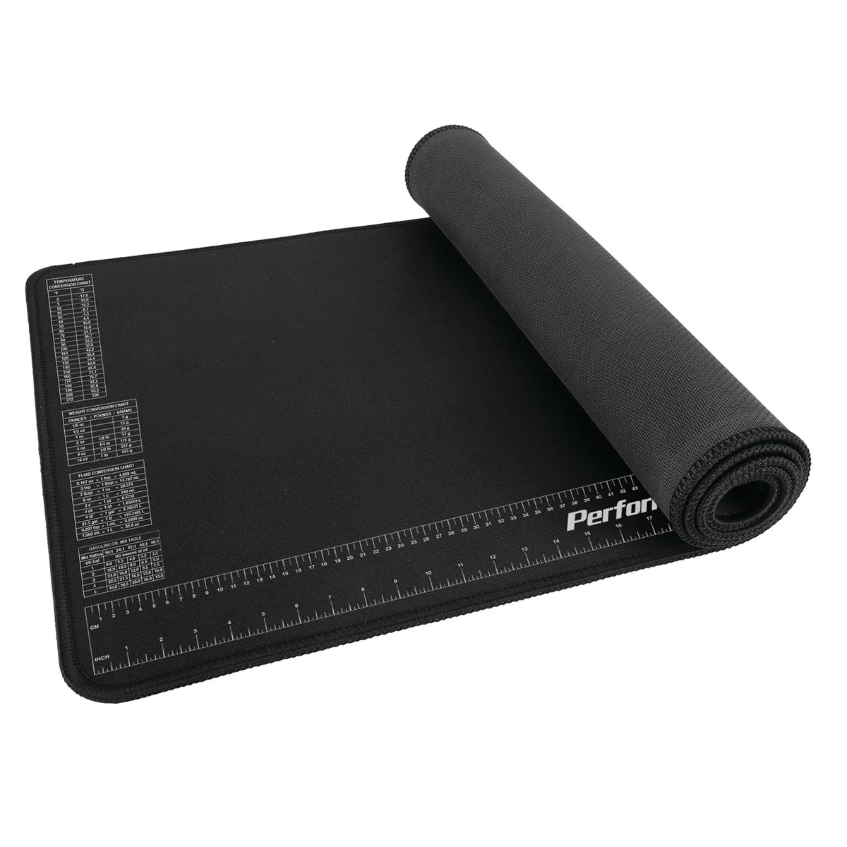 Performance Tool W88977 Estera de Neopreno con Regla y Tablas de Referencia, Resistente a Productos químicos, 16 Pulgadas x 35.75 Pulgadas, Protege la Superficie de Trabajo de solventes y aceites
