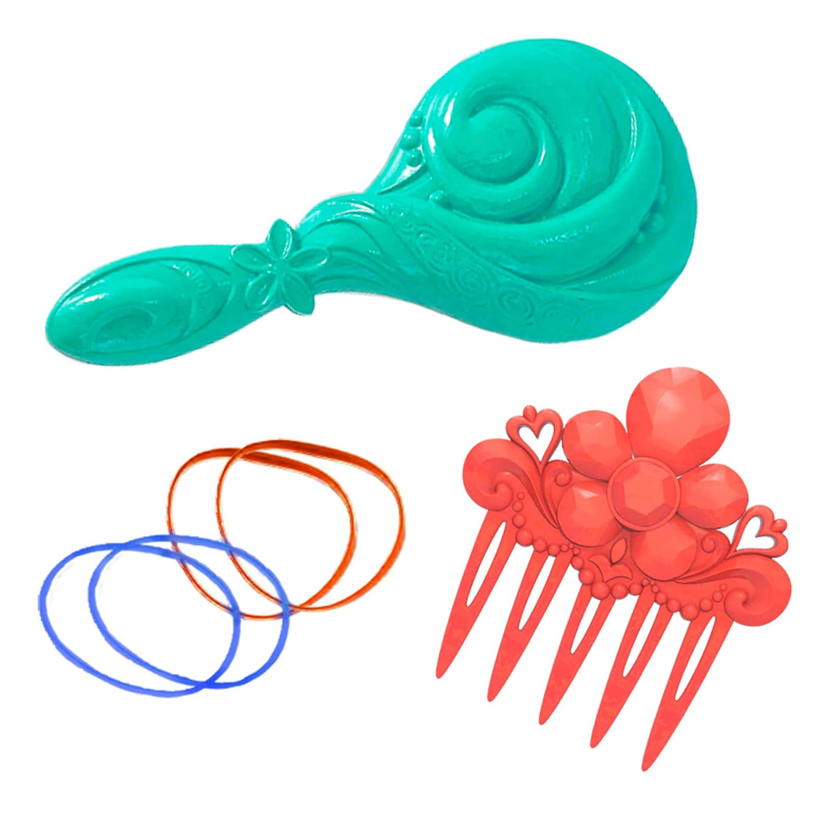 Just Play Cabeza para Peinados Princesa Moana 2 de Disney, 7 Piezas, Juego de simulación, Juguetes para niños a Partir de 3 años