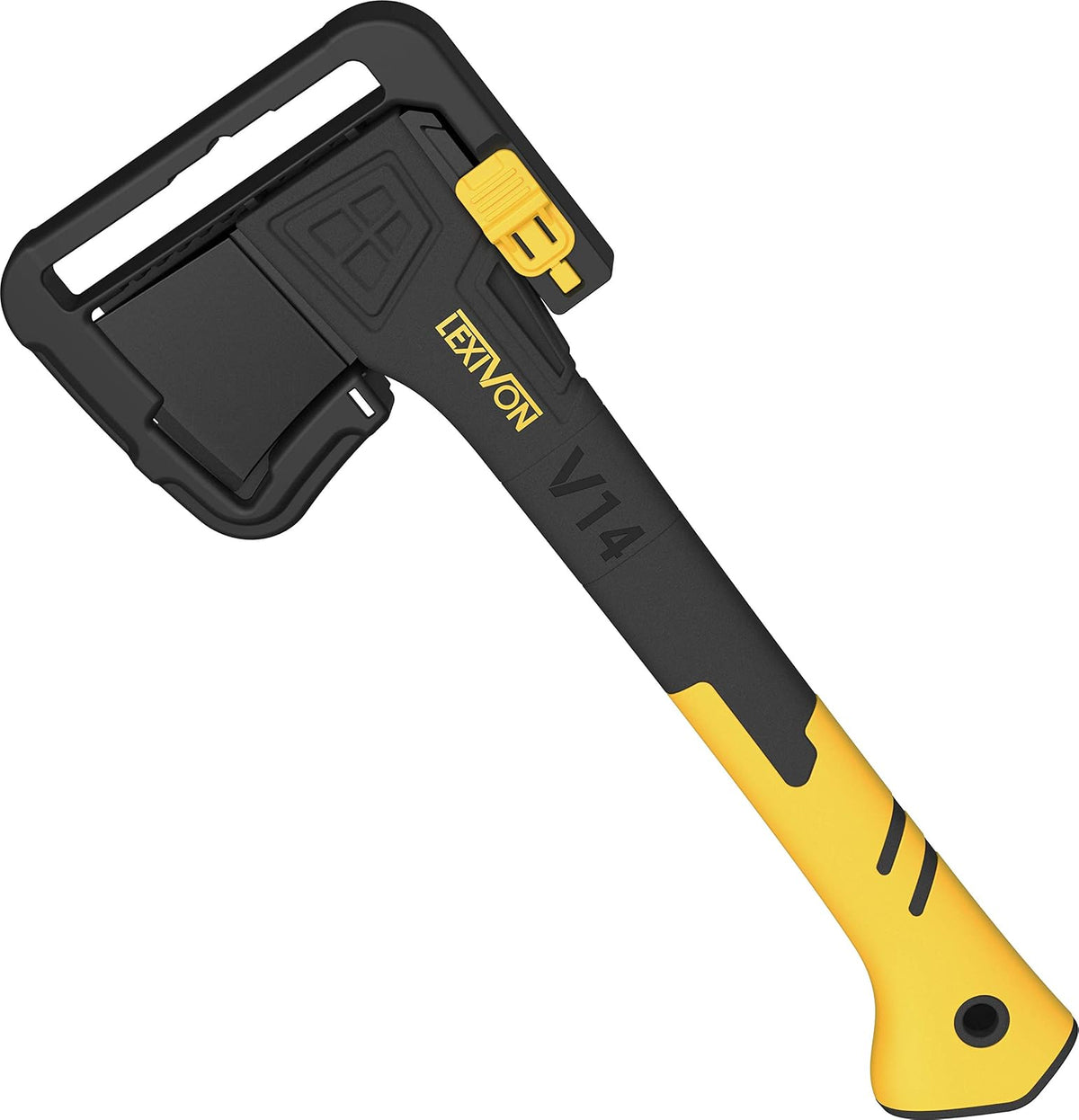LEXIVON V14 - Hacha de Camping de 14 Pulgadas | Agarre ergonómico TPR y Mango Compuesto de Fibra de Vidrio Ligero | Funda Protectora de Transporte incluida (LX-V14)