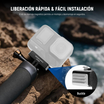 NEEWER Basics Adaptador Montaje Soporte Magnético Liberación Rápida Compatible con Insta360 Ace Pro/Ace Pro 2, 2 Prong Action Camera Accesorios para Fotografía Filmación Grabación Video, AC038