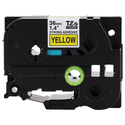 Brother Laminated Extra-Strength Black on Yellow 1 1/2 Inch Tape - Retail Packaging (TZeS661) - Retail Packaging