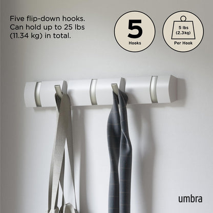 umbra Flip 5 ganchos, Blanco