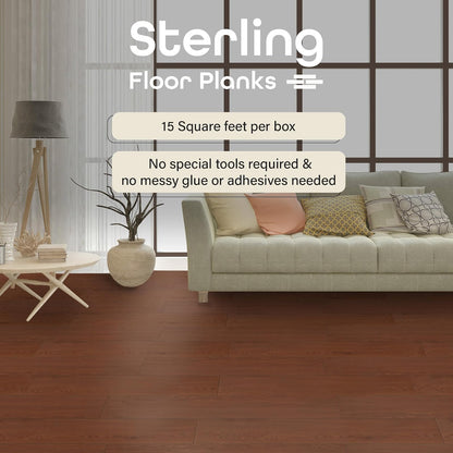 Achim Home Décor - Piso de vinilo de 1,2 mm, 10 tablones - 6 x 36 pulgadas, nogal, no necesita calcomanía, piso de bricolaje en relieve, sensación de grano de madera natural para cocina, comedor y