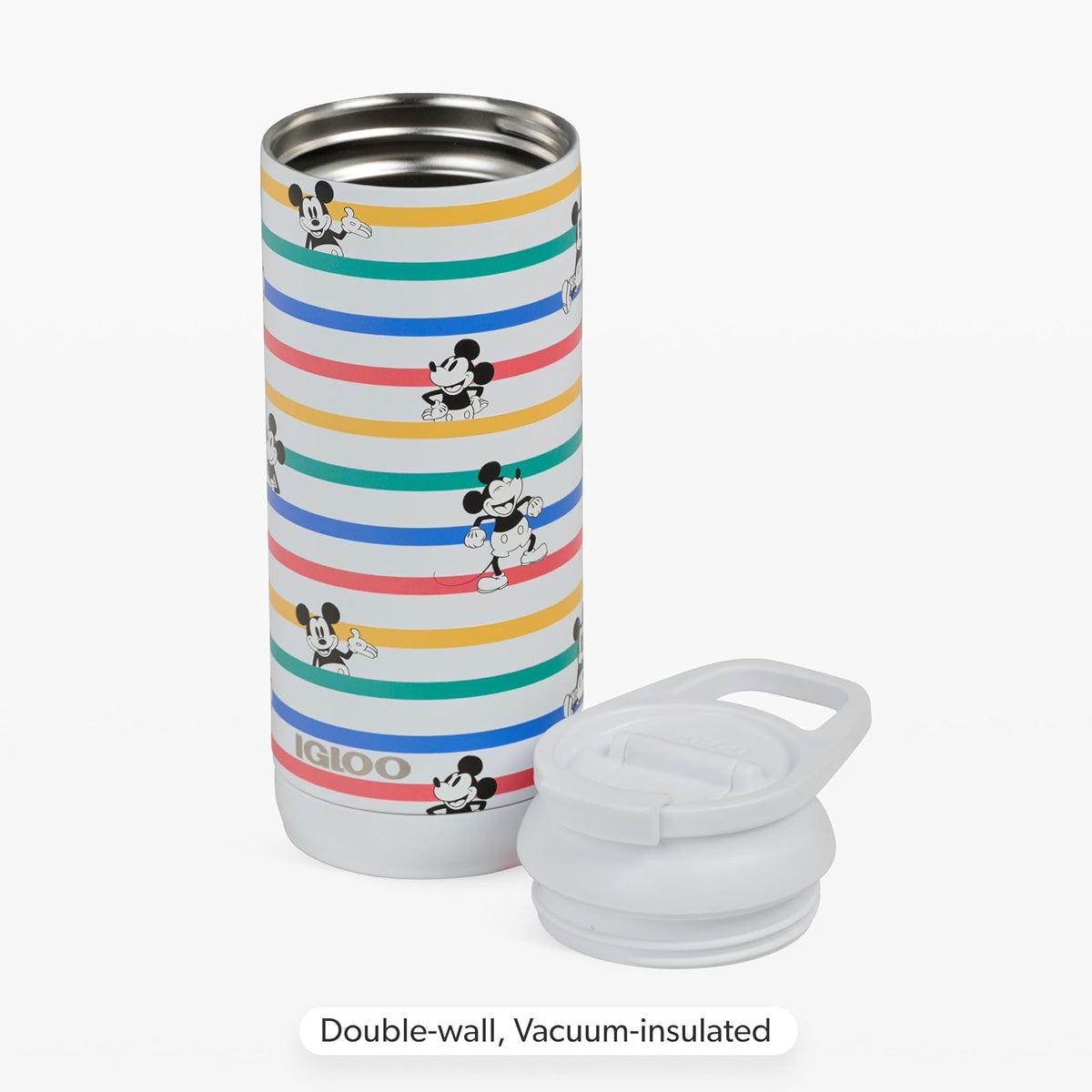 Igloo Mickey Stripe 16 onzas, vaso aislado de acero inoxidable