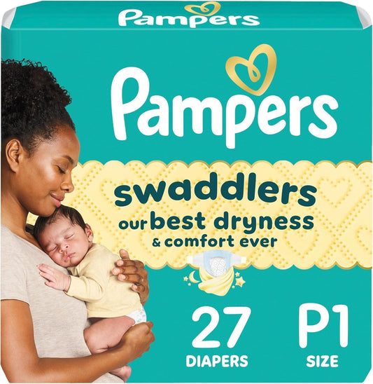 PAMPERS Swaddlers Pañales Desechables Unisex Prematuro, 27 Uds, Bebé -4.5Kg