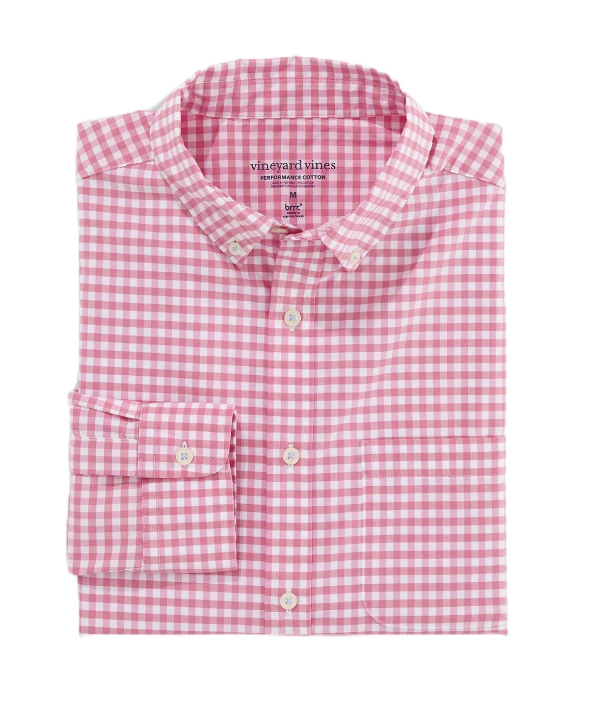 Vineyard Vines - Camisa de Rendimiento para Mujer con diseño de tiburón limón y Guinga, Bebida Rosa