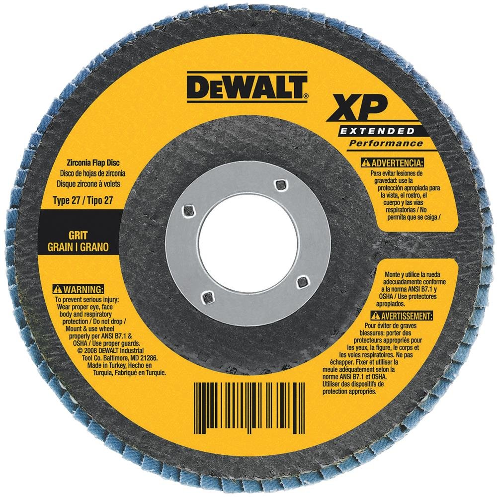 DEWALT DW8312 Disco de lija angular de grano 60 de 10,1 cm por 15,8 cm (4-1/2 pulgadas por 5/8 pulgadas), DW8312 - 60G cubeta de 5 - 8 pulgadas