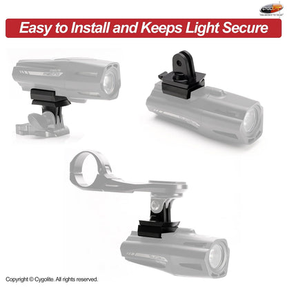 Cygolite - Adaptador de luz para Faros Delanteros de Bicicleta de la Serie Velocity, Ranger, Expilion, Metro y Streak, Compatible con GoPro