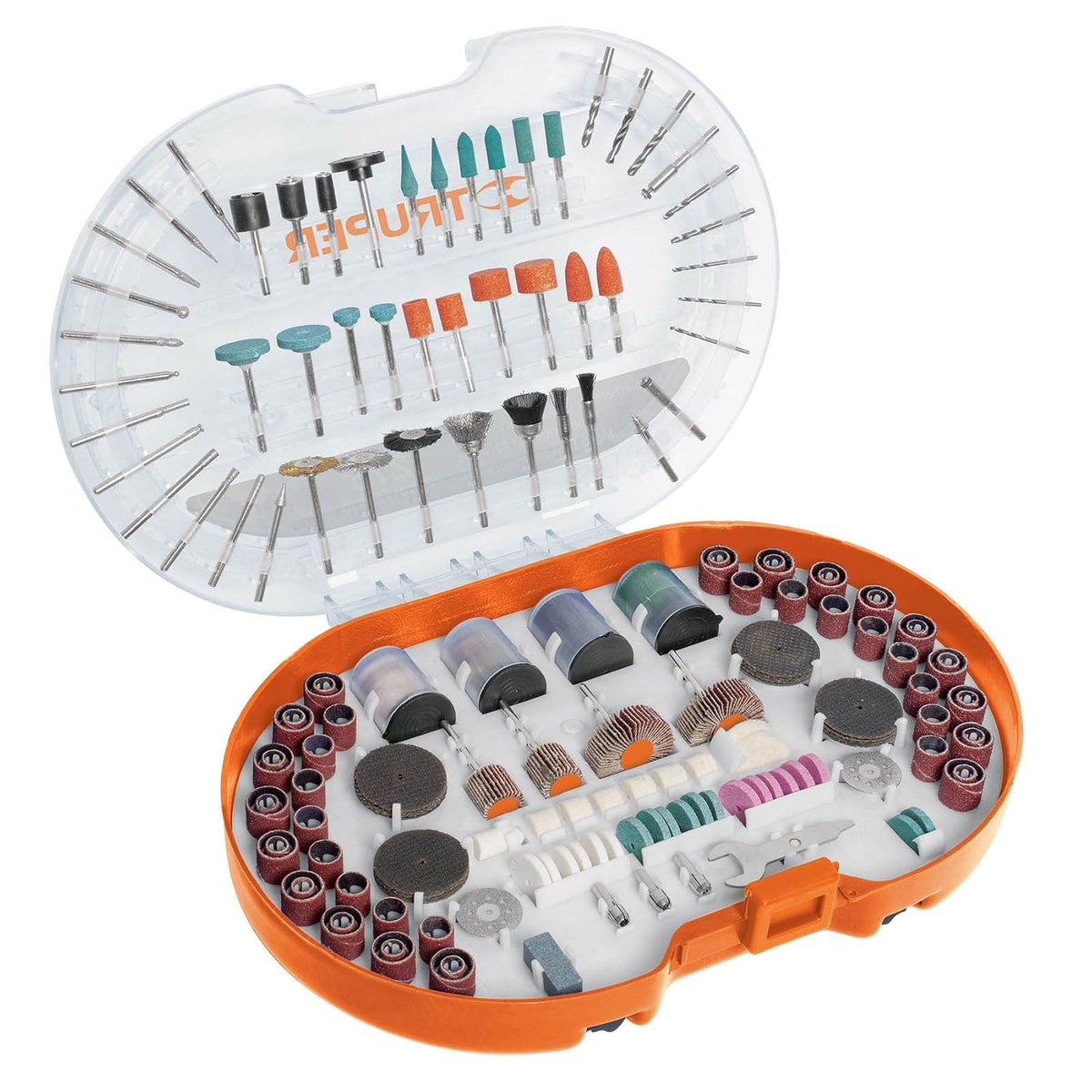 TRUPER MOTO-KIT-276, Juego de Accesorios para Herramienta rotativa, 276 pzas, Naranja