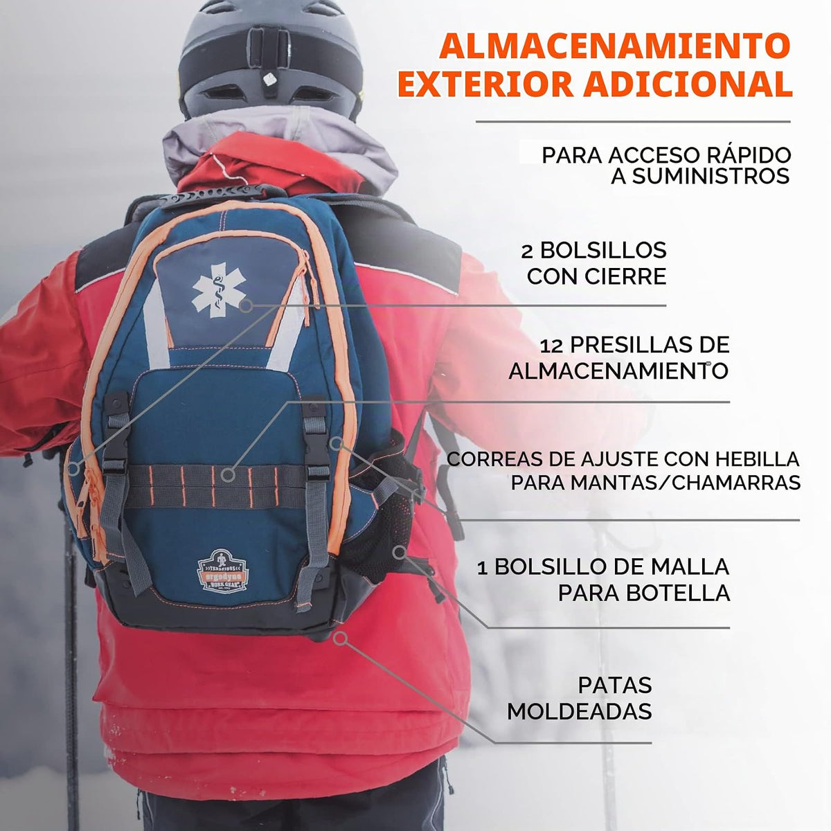 Ergodyne Arsenal 5244 de primeros auxilios Mochila Bolsa para EMS, policía, bomberos, y otros para Kit de primeros auxilios, Uso de bolsas de salto y traumas