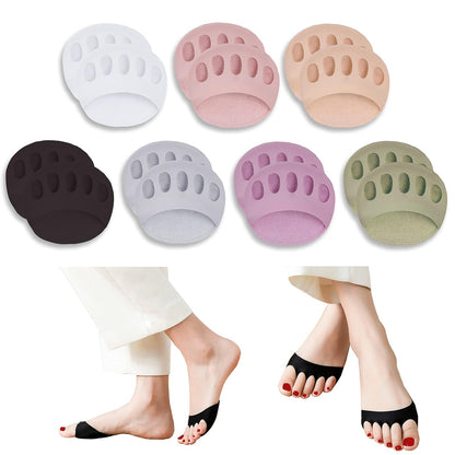 SooGree - Calcetines para dedos de los pies, 7 pares de almohadillas para orejas de tela suave de panal, almohadillas para orejas reutilizables para mujer, almohadillas para orejas metatarsianas para alivio del dolor, protector de calcetines metatarsianos