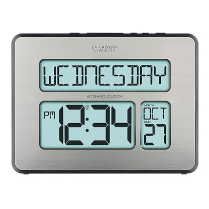 La Crosse Technology 513-1419BLv4-INT - Reloj de Calendario atómico Completo con dígitos Extra Grandes