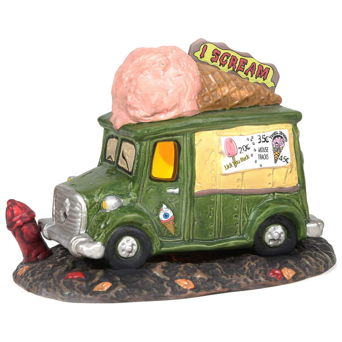 Department 56 Snow Village Halloween Accessories I Scream - Figura iluminada para camión de Helado, 4.7 Pulgadas, Multicolor