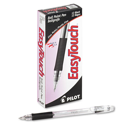 Pilot Easytouch, Bolígrafo, Tinta Negra, Usa Repuesto, Doce Piezas (32001)