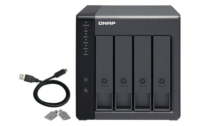 QNAP TR-004 Caja de Hardware Raid/Das USB 3.0 Tipo C (5Gbps) de 4 bahías, Compatible con HDD SATA de 3,5 "y SSD SATA de 2,5". Unidad de expansión para computadoras Windows, Mac, Linux o QNAP NAS
