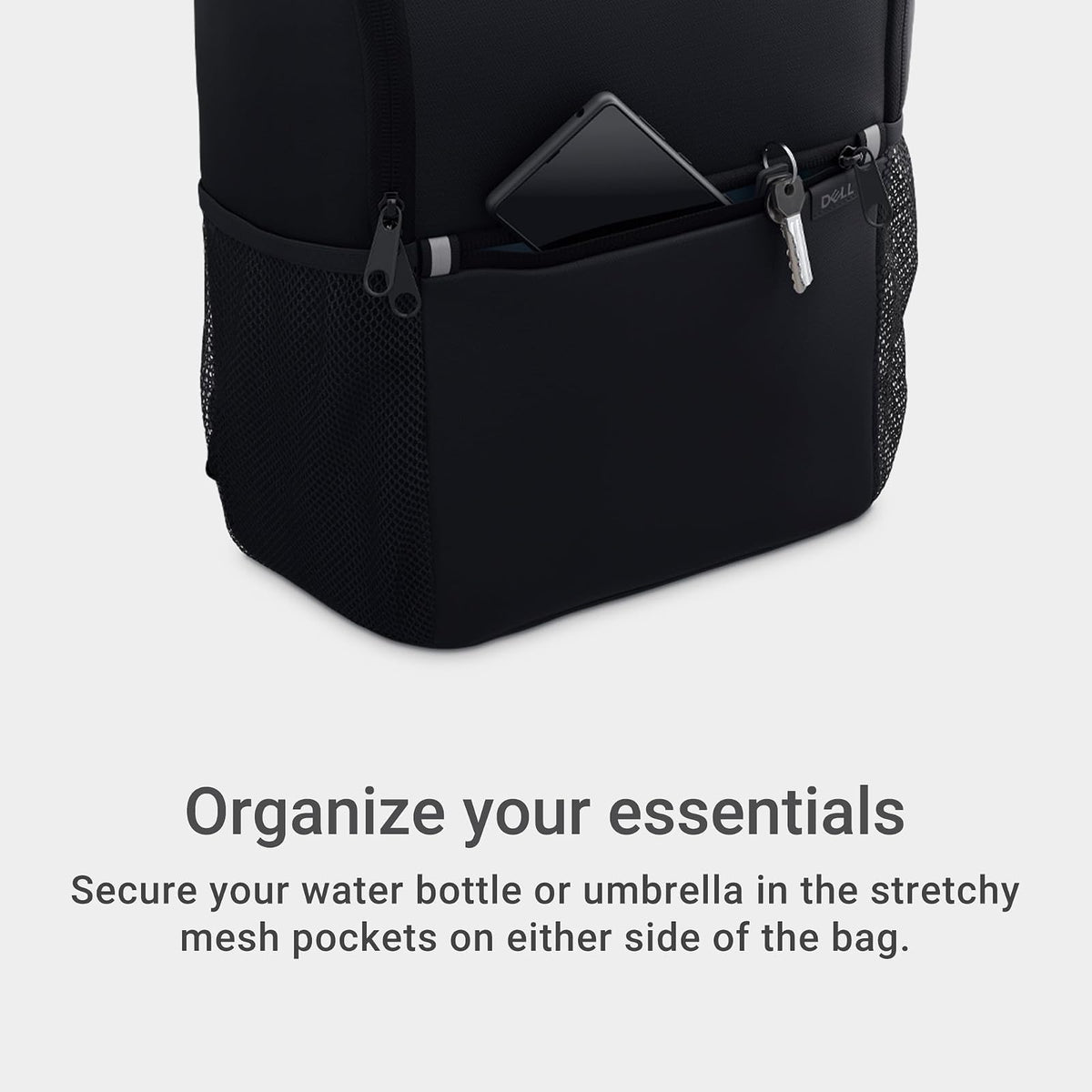 Dell 14-16 EcoLoop Essential Mochila 14-16 - CP3724 - Ligera, dos bolsillos laterales de malla, organizador de accesorios integrado, funda acolchada dedicada para portátil - Negro