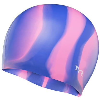 TYR Gorro de natación de Silicona Multicolor para Adultos - Púrpura - Rosado
