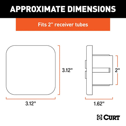 CURT Cubierta de Enganche de Remolque de Goma 22276 para Receptor de 2 in, Negro