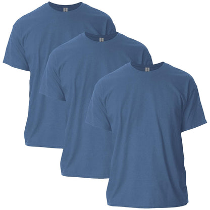 Gildan Playera Ultra Cotton G2000 Multipack para Hombre, Ajuste Clásico - Heather índigo (paquete de 3) - G