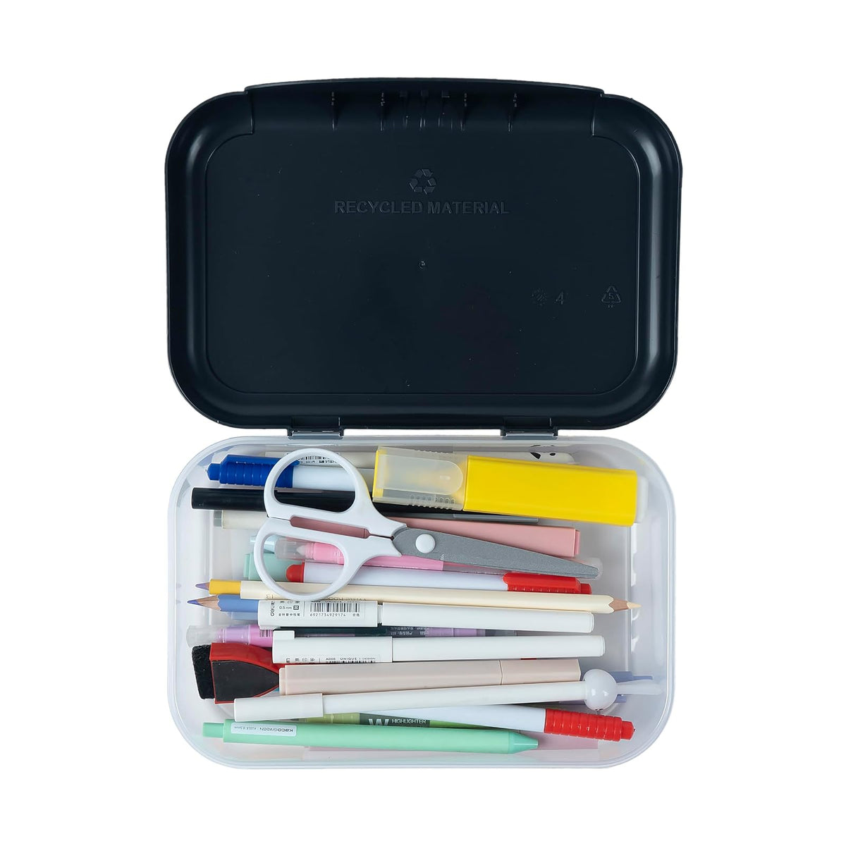 ZIPIT - Caja de lápices de plástico reciclado para niñas | Estuche para lápices para la escuela | Caja de lápices de gran capacidad (unicornio)