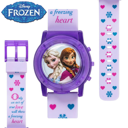 Accutime Disney Frozen - Reloj de pulsera de cuarzo digital LCD con correa, regalo económico y regalo de fiesta para niños, niñas, adultos de todas las edades