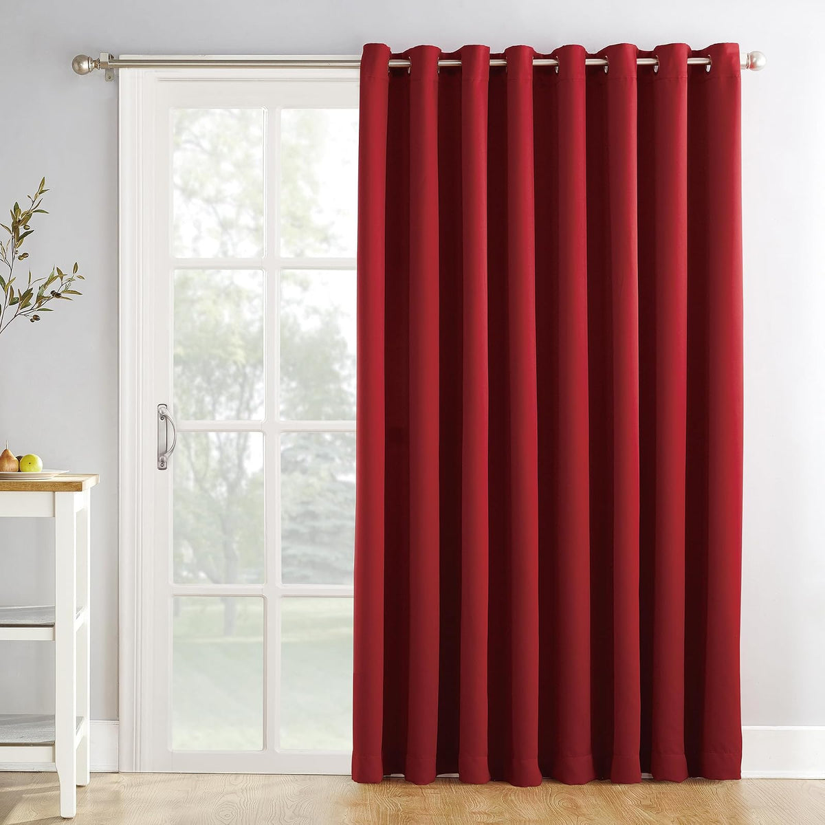 Sun Zero Easton - Cortina Opaca con Ojales, Panel Individual - Rojo - 84An x 100Al cm (1 Paneles)