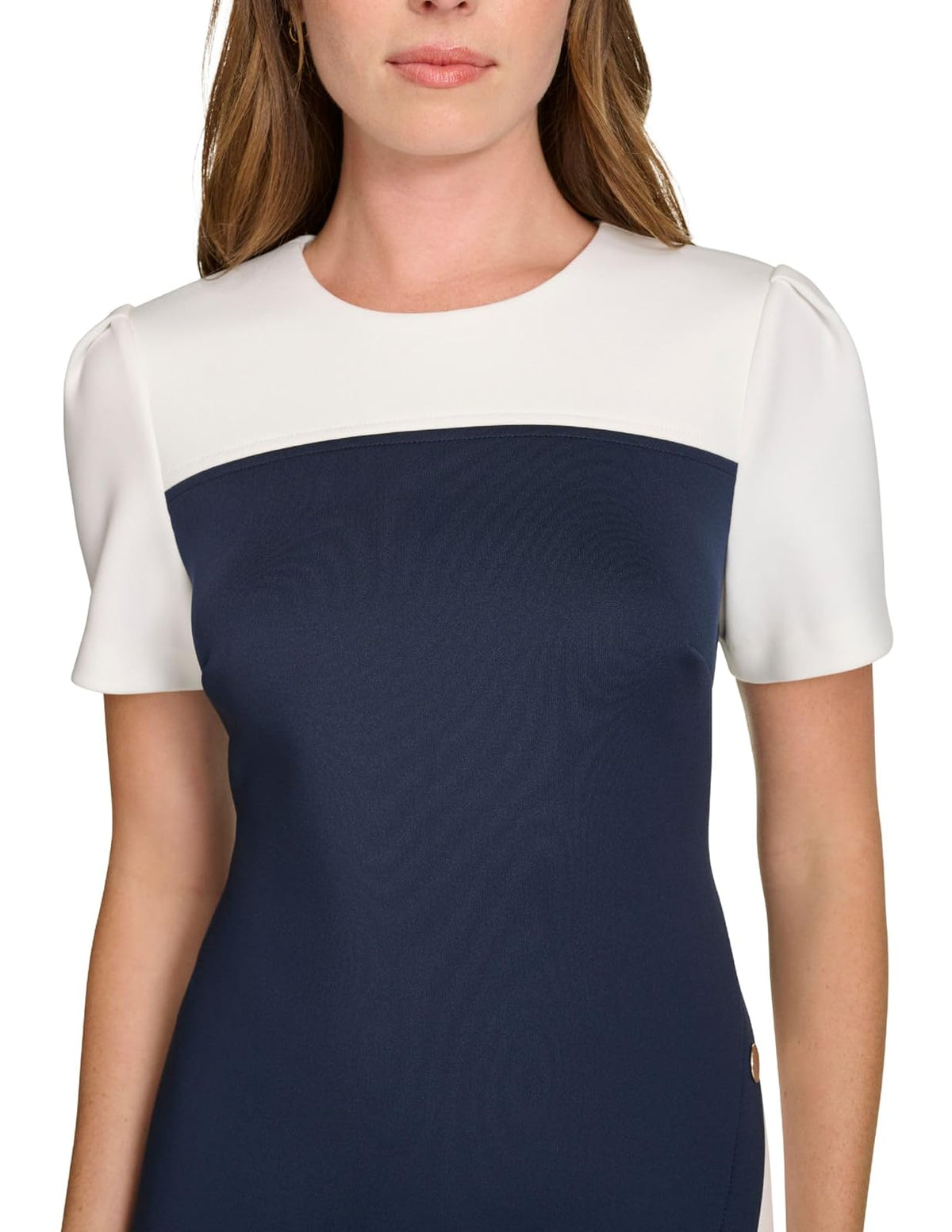 Tommy Hilfiger Manga Corta estructurada de crepé para Buceo Vestido para Mujer