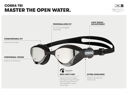 Arena Arena - anteojos Unisex de triatlón Cobra Tri Swipe Mirror anteojos de natación Unisex Adulto