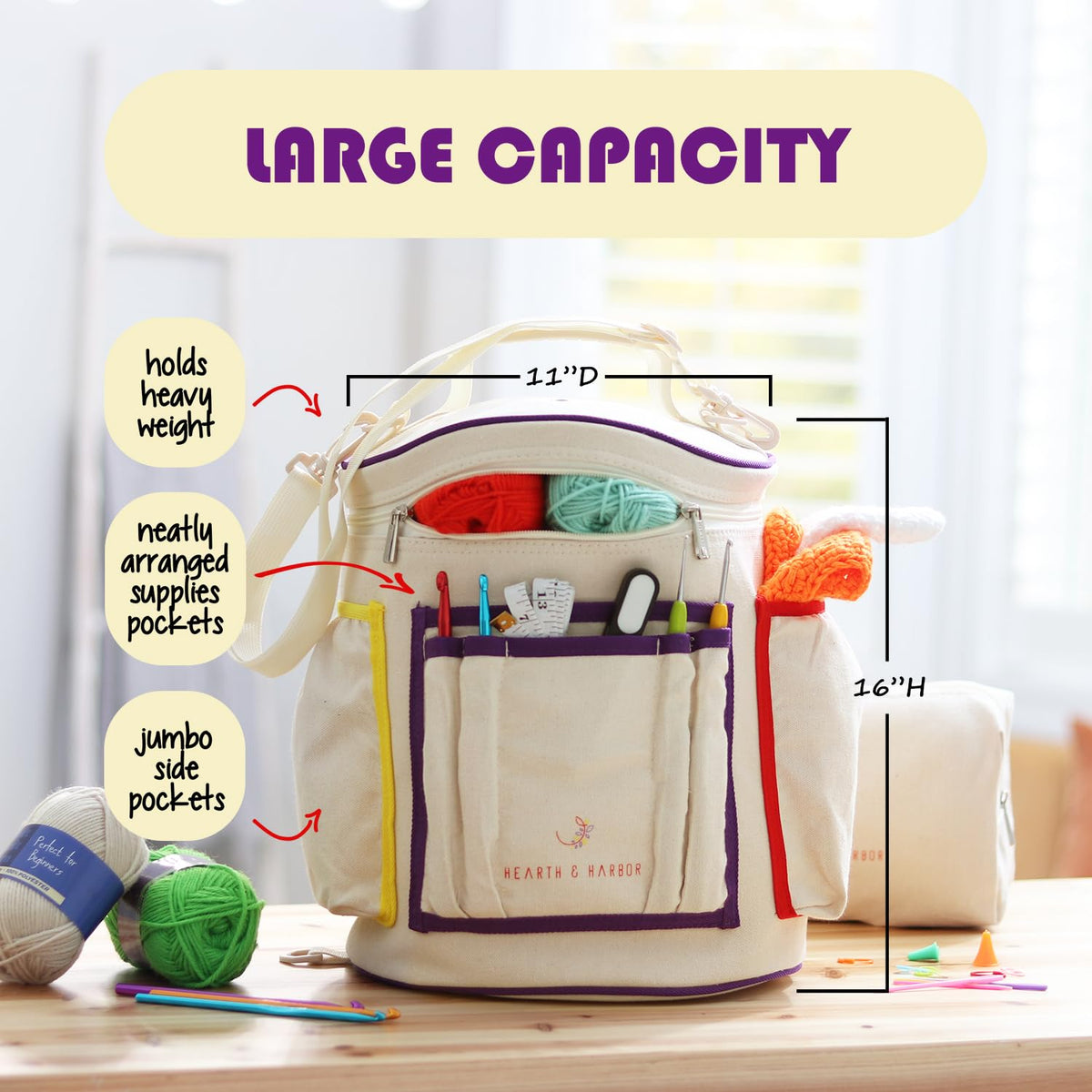 Hearth & Harbor - Kit de ganchillo para adultos y niños principiantes