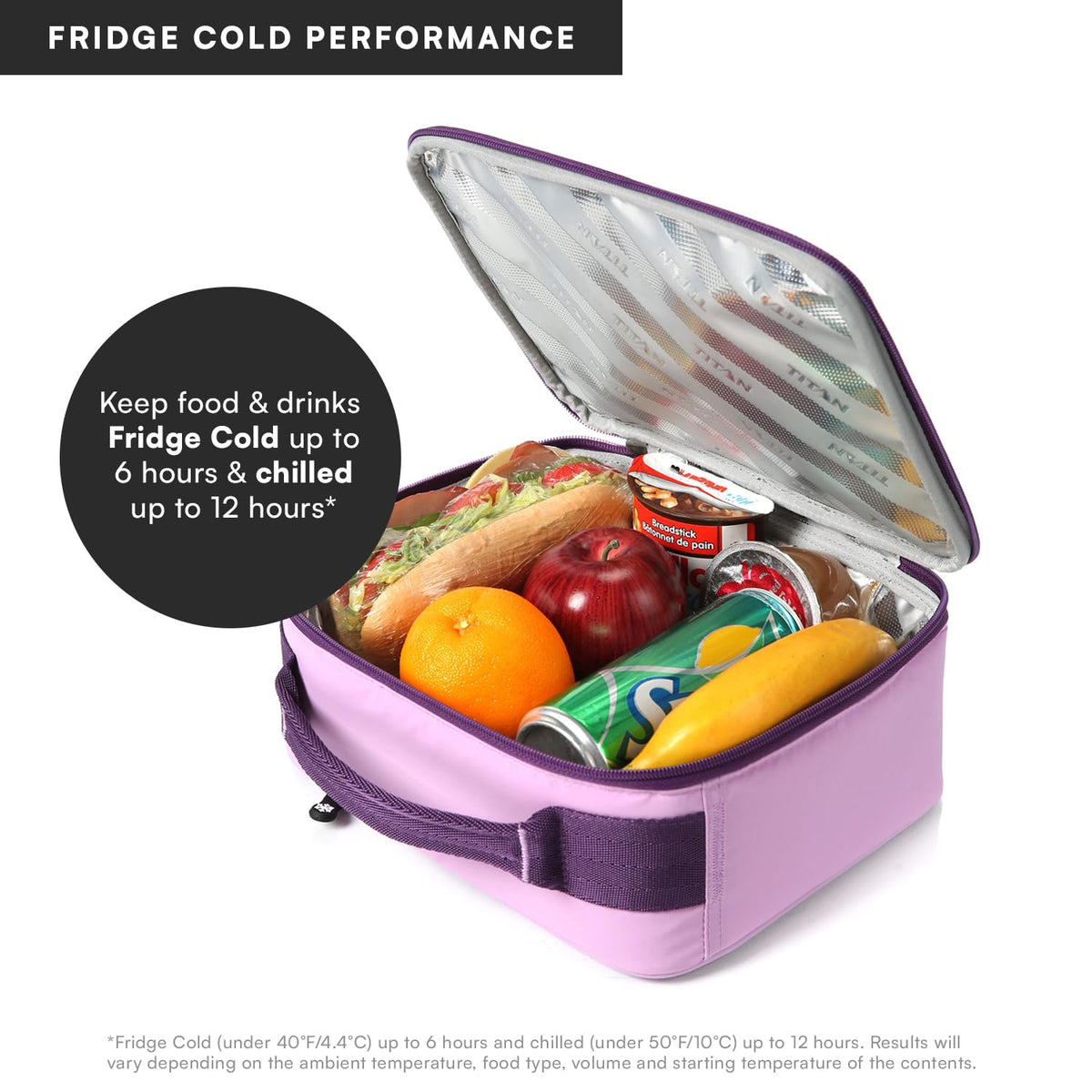 Titan Fridge - Fiambrera fría con 2 paredes de hielo de 350 g, lavanda