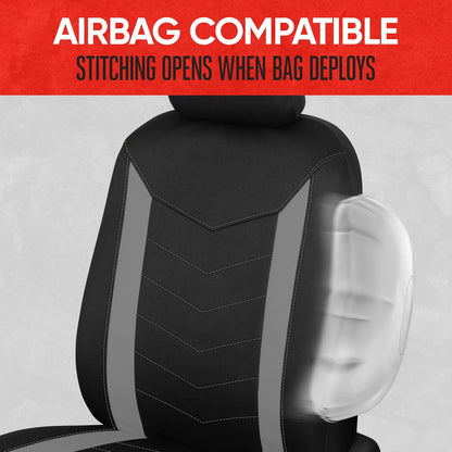 Motor Trend Funda de Asiento de Automóvil de Neopreno Impermeable, Ajuste Universal, Negro y Gris