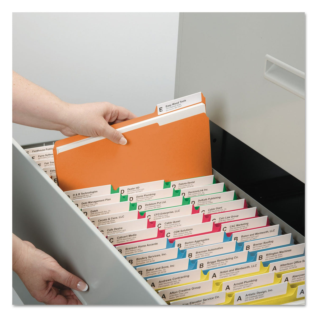 Smead File Folder, Reinforced 1/3-Cut Tab, Letter Size, Assorted Colors, 100 per Box (11993)