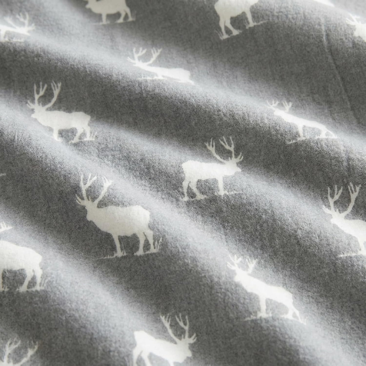 Eddie Bauer Juego de sábanas de Franela Elk Grove, Cabaña, Gris, King, 1
